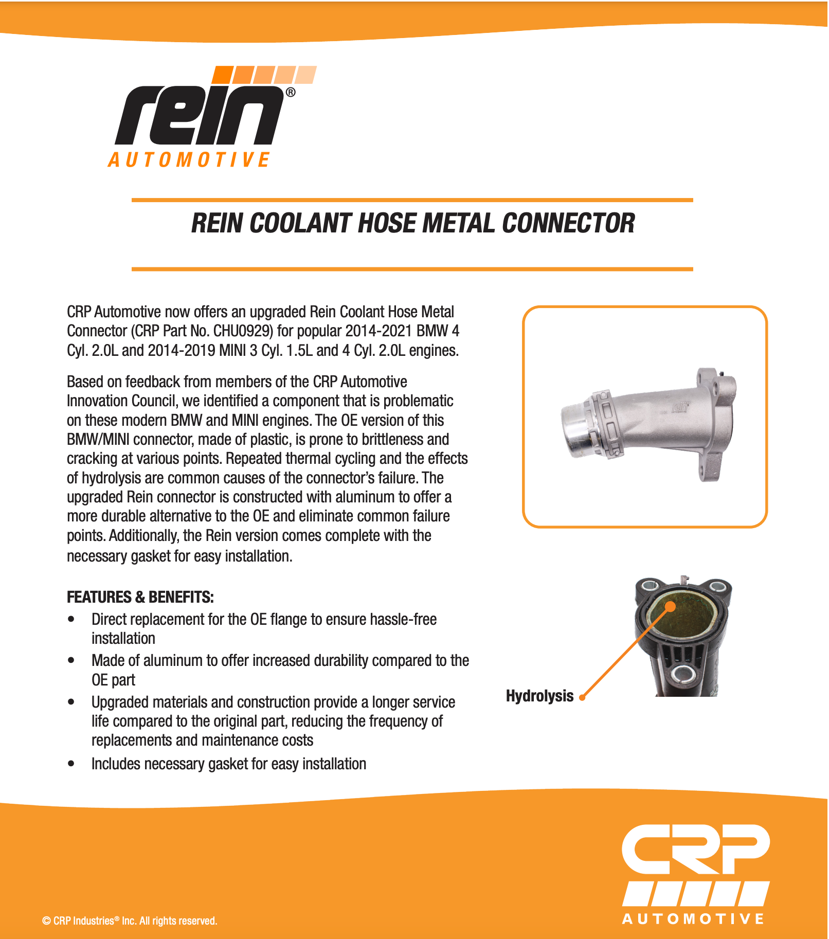 BMW G01 X3 Coolant Hose Flange By Rein 11118511205 (Upgraded) – image 3