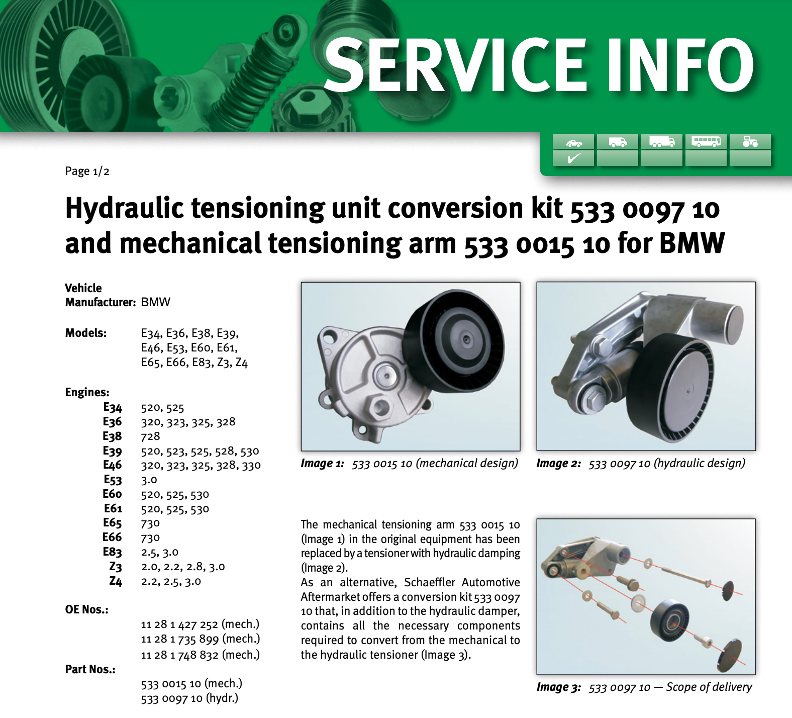 BMW E60 5-Series Belt Tensioner Refresh Kit W/ Hydraulic Upgrade OEM (2004-2005) – image 3