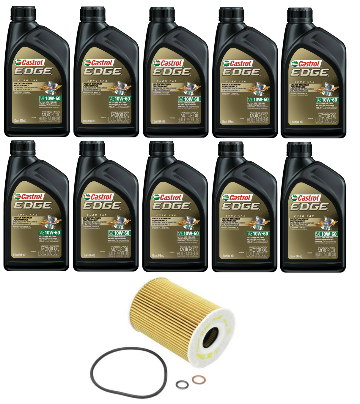 BMW E60 M5/M6 Oil Filter Service Kit By Castrol Euro 10W60