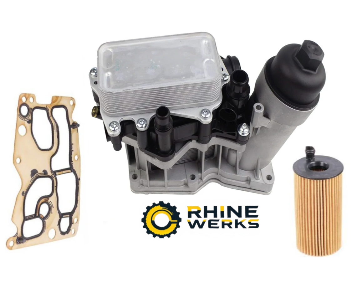 BMW F30 328d Oil Filter Housing W/Cooler By RhineWerks W/OEM Filter 11428507697 (Aluminum Upgrade)