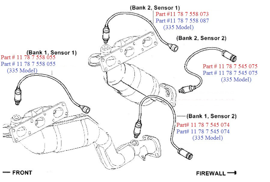 BMW E83 X3 Oxygen Sensor Pre Cat OEM 11787558055 or 11787558073 (2007-2010) – image 3