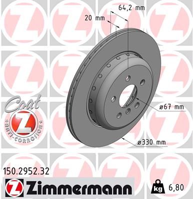 BMW G30 5-Series Rear Brake Rotor By Zimmermann 34216882245 or 34216882246 (2 Piece Design) – image 2