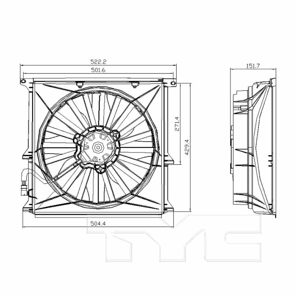 BMW E36 318i, 318is & 318ti Auxiliary Fan Radiator By TYC 64508372039 – image 5