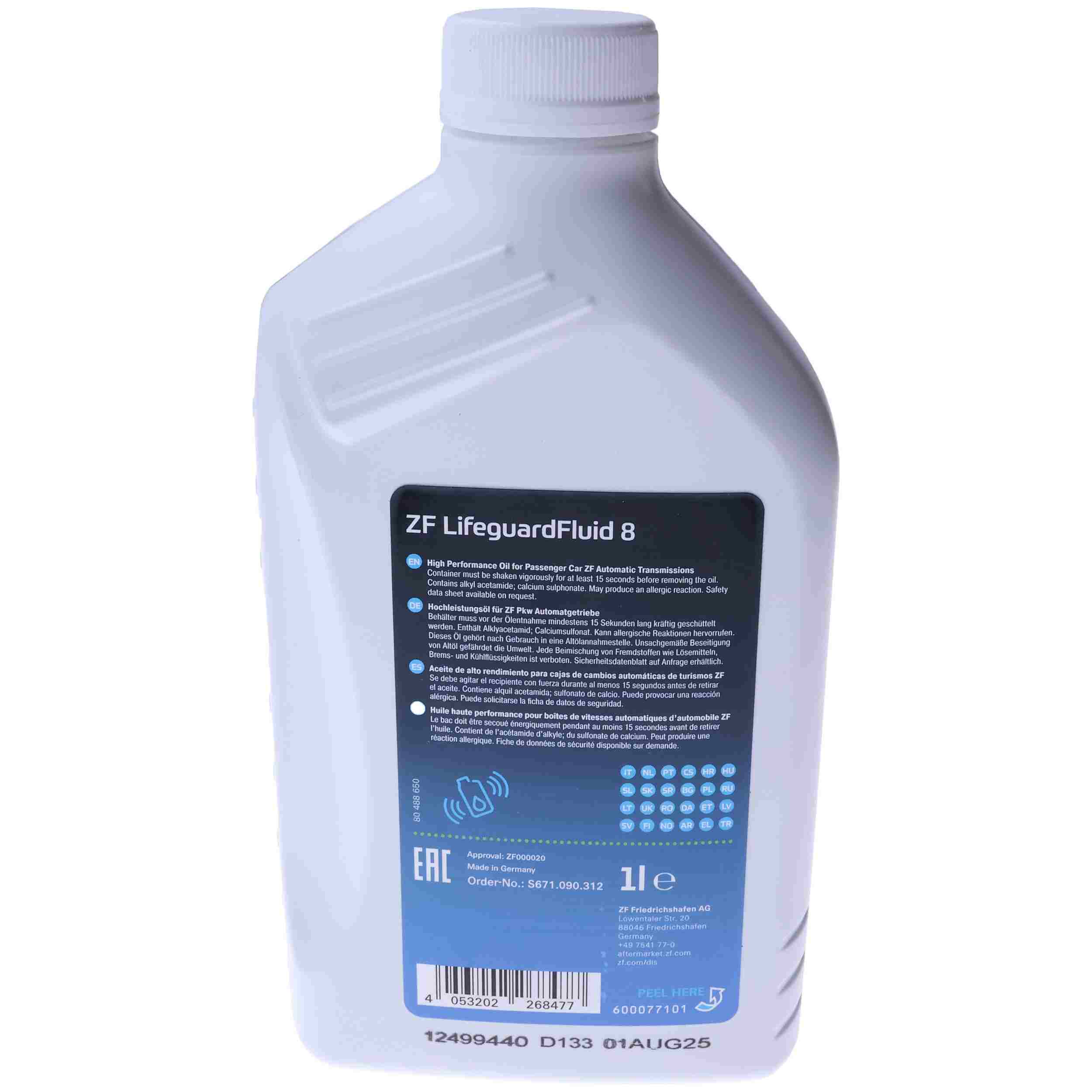 Automatic Transmission Fluid By ZF OEM 1 Liter 83222289720 – image 2