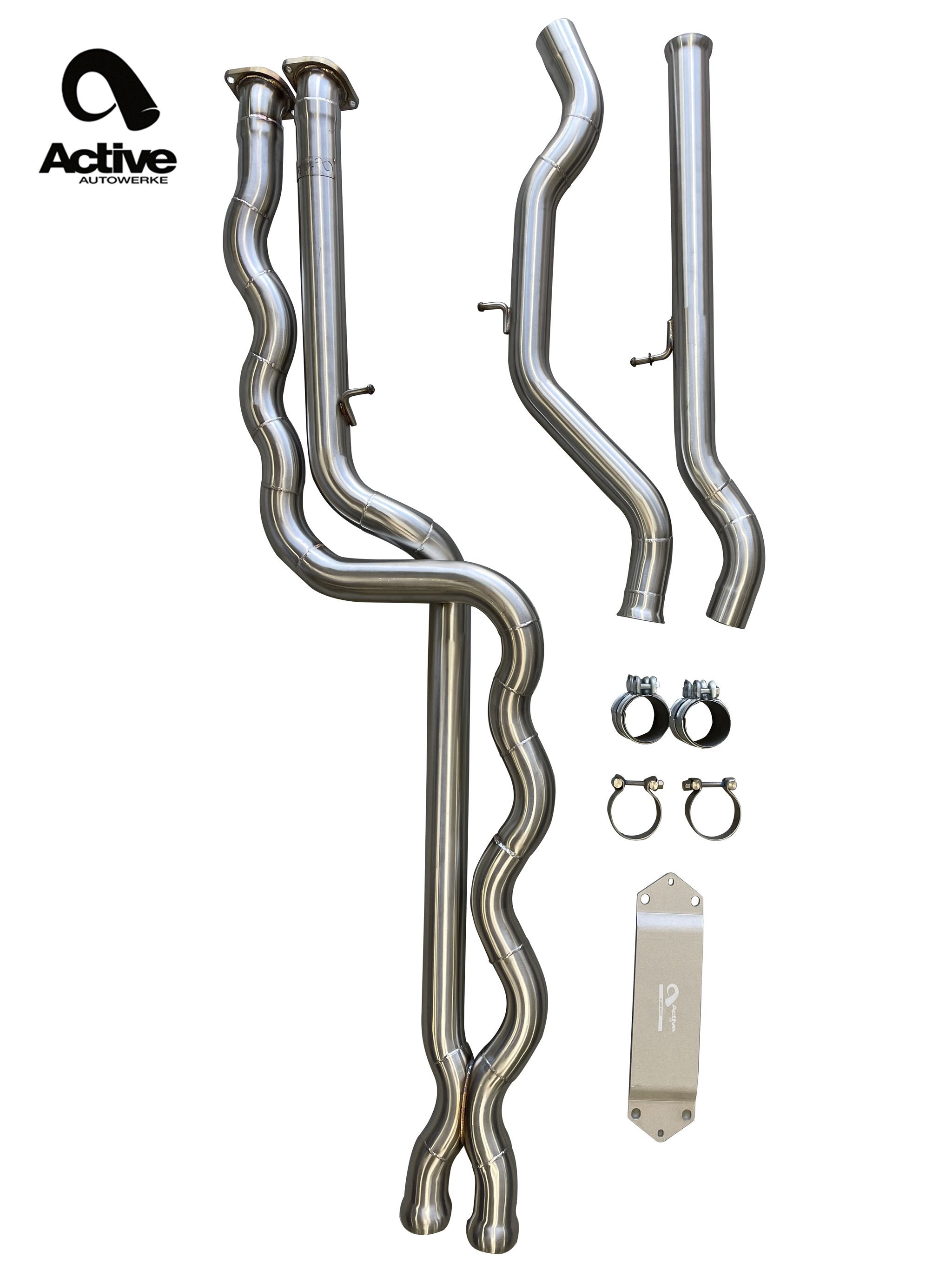 Active Autowerke F8X BMW M3 & M4 EQUAL LENGTH MID PIPE (PATENT PENDING IN US, UK AND EU) INCLUDES ACTIVE F-BRACE