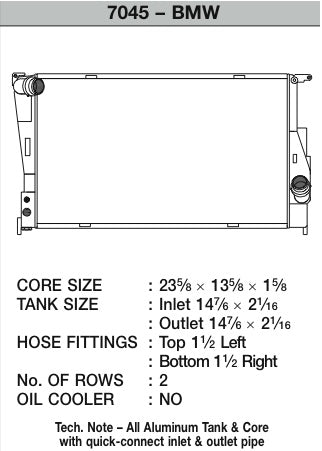 CSF Radiators High-Performance E-Chassis N55 Radiator (Manual Trans) (CSF #7045)