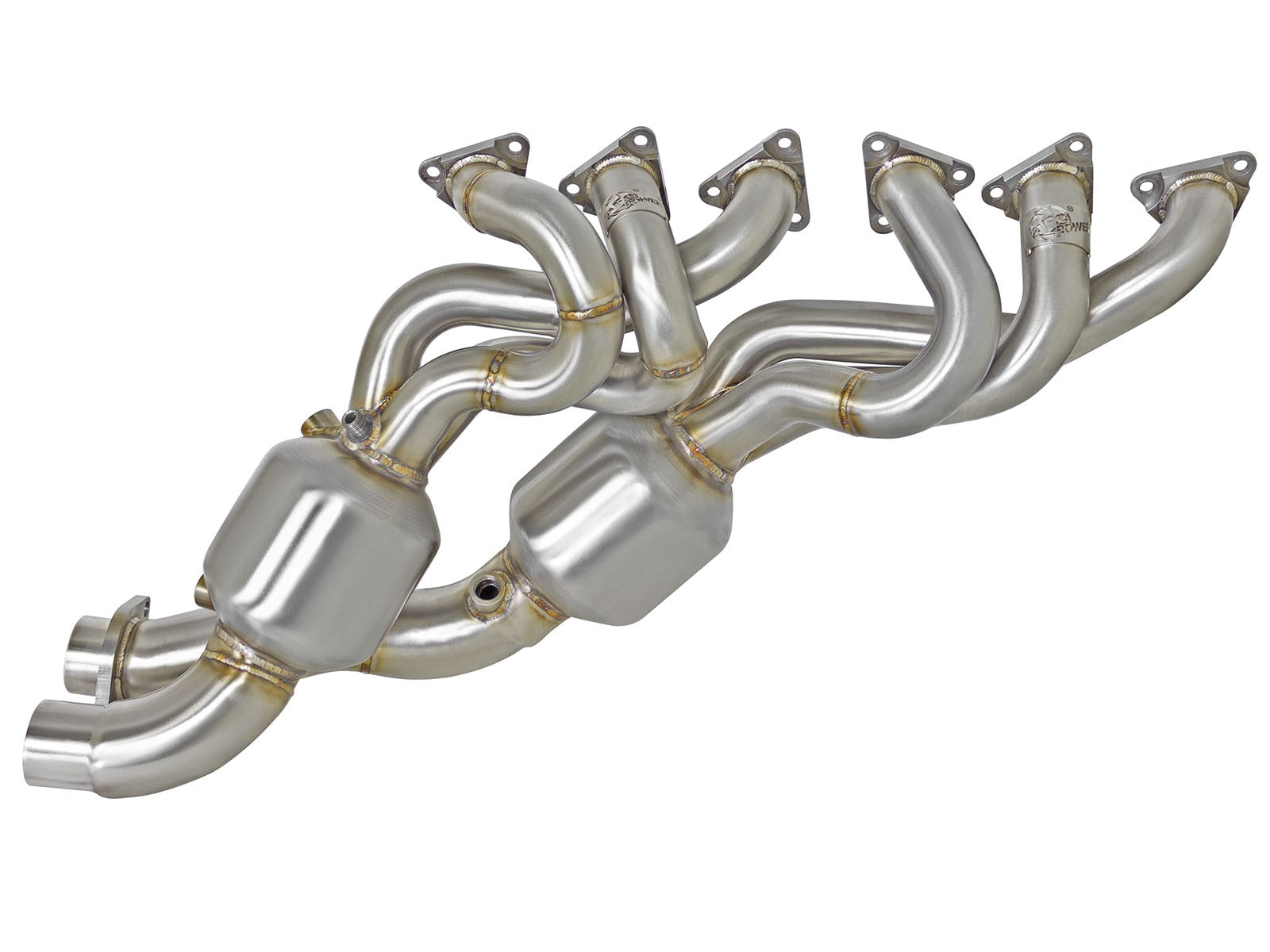 AFE Power Twisted Steel Long Tube Header 304 Stainless Steel w/ Cat 48-36314-HC
