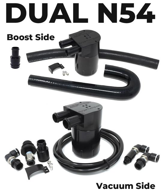 Burger Motorsports Dual BMS Oil Catch Can Kit for N54 BMW (Vacuum & Boost) – image 2