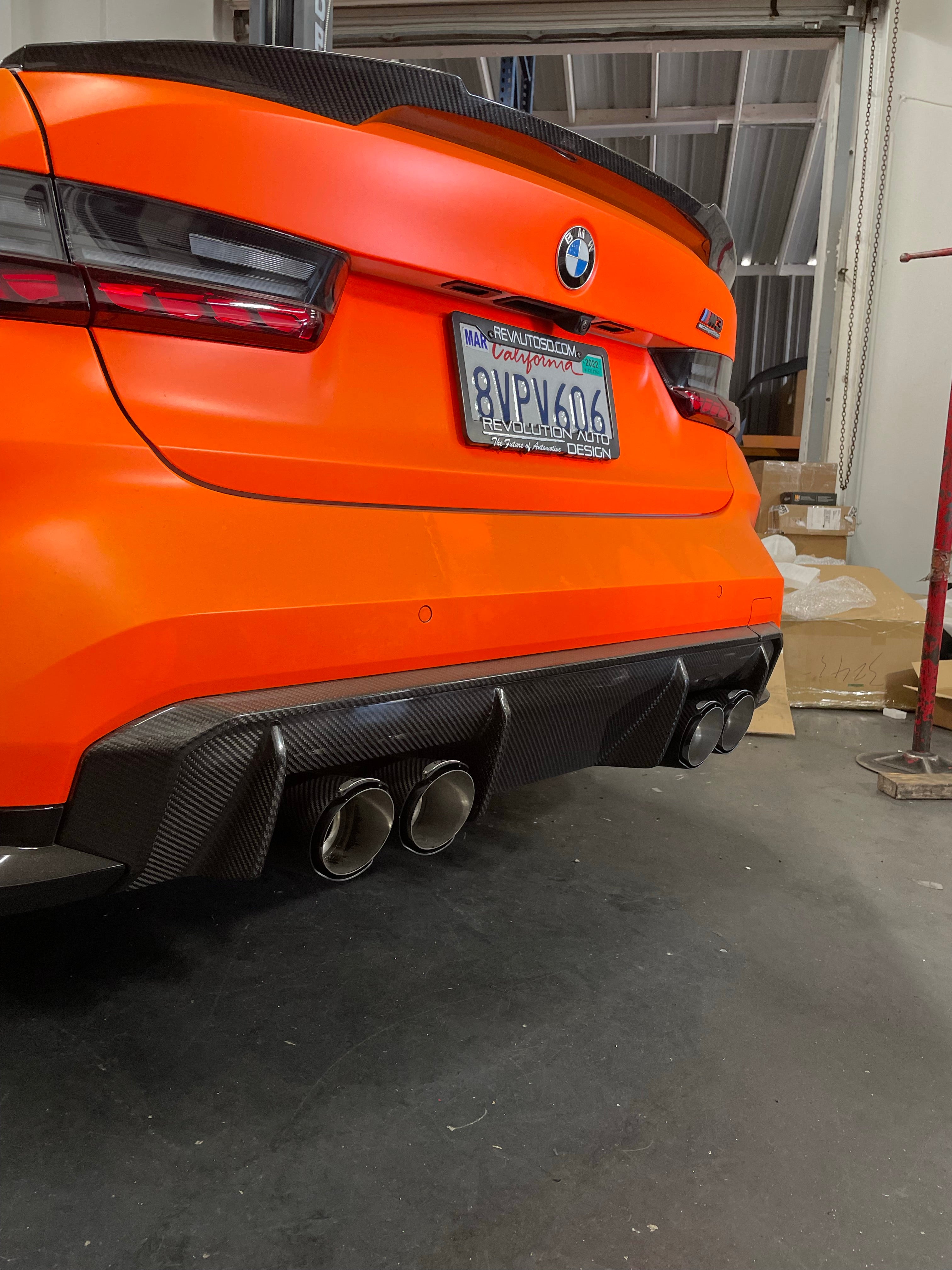 Dinmann Carbon Fiber 3 Piece Upper Rear Diffuser for G80/G82 BMW M3 & M4