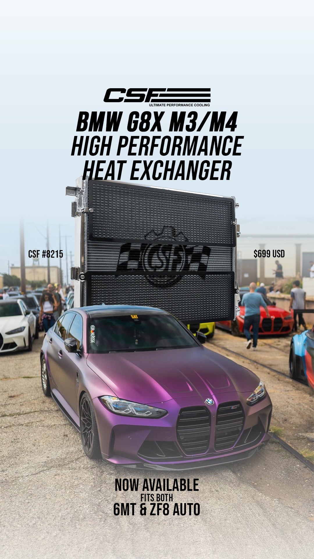 CSF High-Performance Front Mount Heat Exchanger for BMW G8X M3/M4 ( CSF #8215 ) – image 3