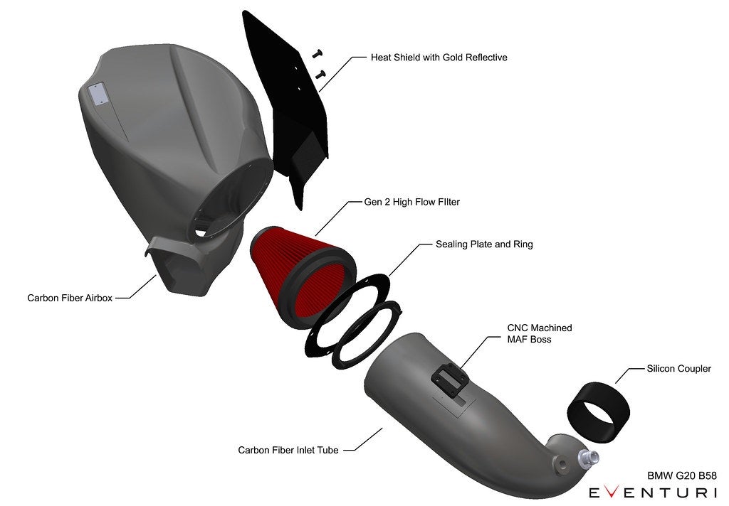 Eventuri BMW G20 M340i B58 Black Carbon Intake System - PRE November 2018 EVE-G20B58-V1-INT – image 2