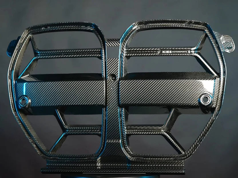 2020-2025 BMW M3 (G80) / M4 (G82 / G83) CSL Inspired Dry Carbon Full Replacement Kidney Grille – image 9