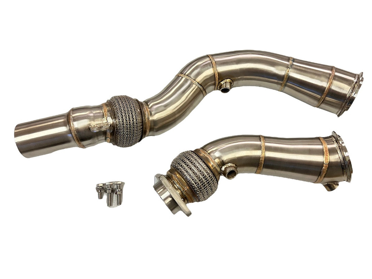 MAD BMW S55 3.5" Fat Boy Downpipes M2C M3 M4 W/ Flex Section MAD-004 MAD-042 – image 2