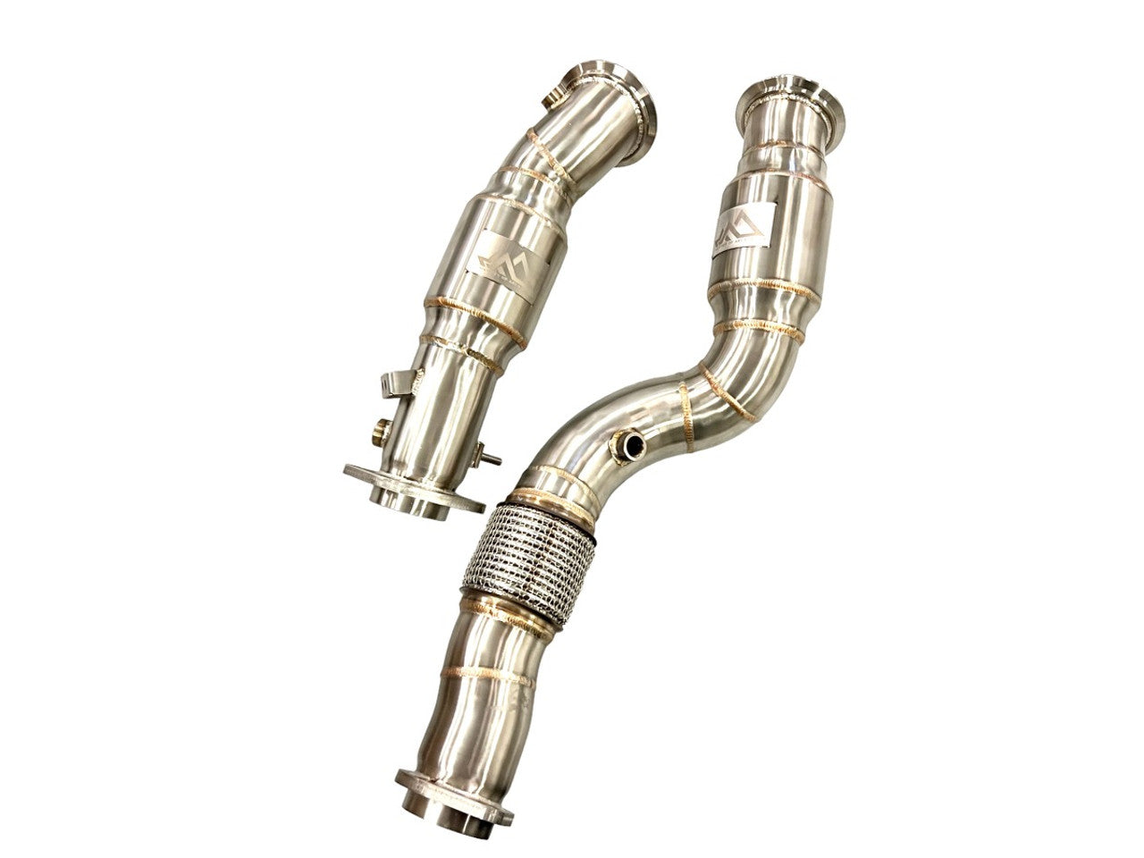 MAD MAD BMW M2C M3 M4 S58 Resonated Downpipes W/ Flex Section MAD-075 – image 2