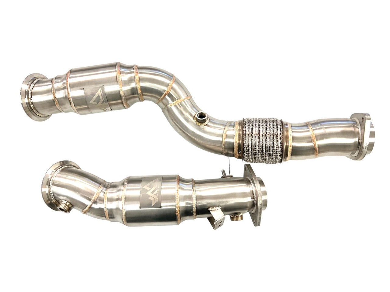 MAD MAD BMW M2C M3 M4 S58 Resonated Downpipes W/ Flex Section MAD-075