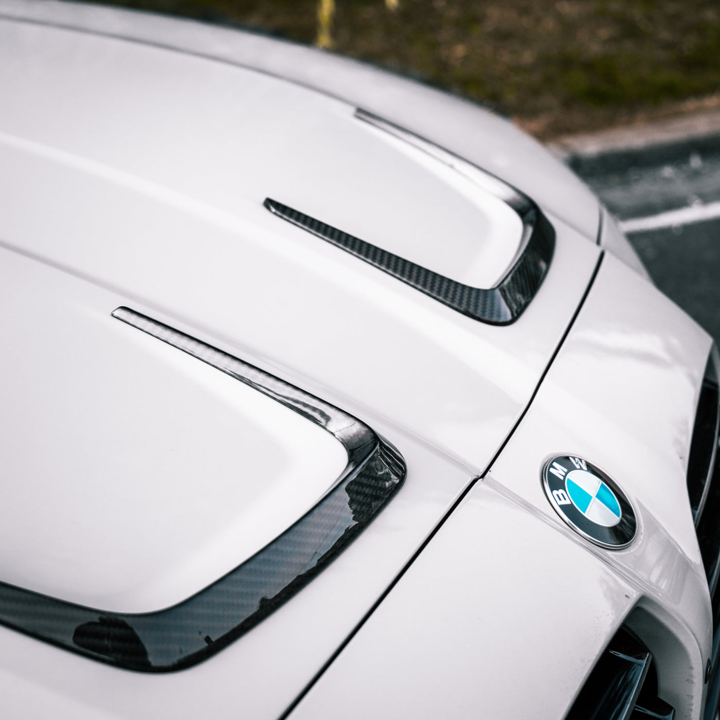 R44 MHC PLUS BMW G8X G80 M3 / G82 M4 X STYLE HOOD VENT TRIMS IN PRE-PREG CARBON FIBRE – image 6