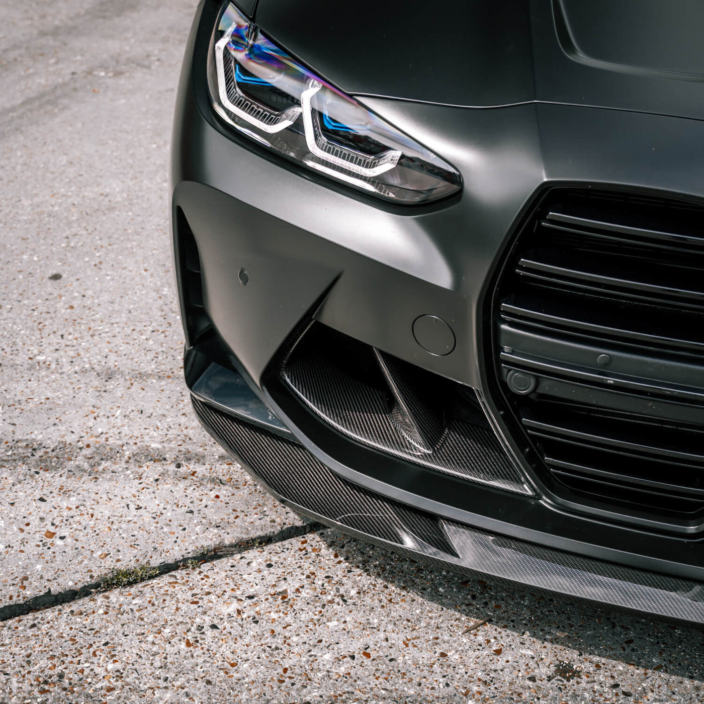 R44 MHC PLUS BMW G8X M3 M4 SP1 PRE PREG CARBON FRONT SPLITTER FOR G80 & G82 – image 6