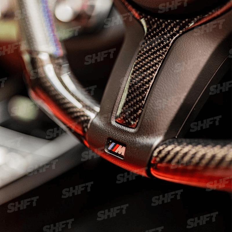 R44 BMW M SPORT STEERING WHEEL TRIM INSERT IN GLOSS CARBON FIBRE – image 4