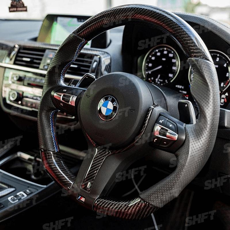 R44 BMW M SPORT STEERING WHEEL TRIM INSERT IN GLOSS CARBON FIBRE – image 5