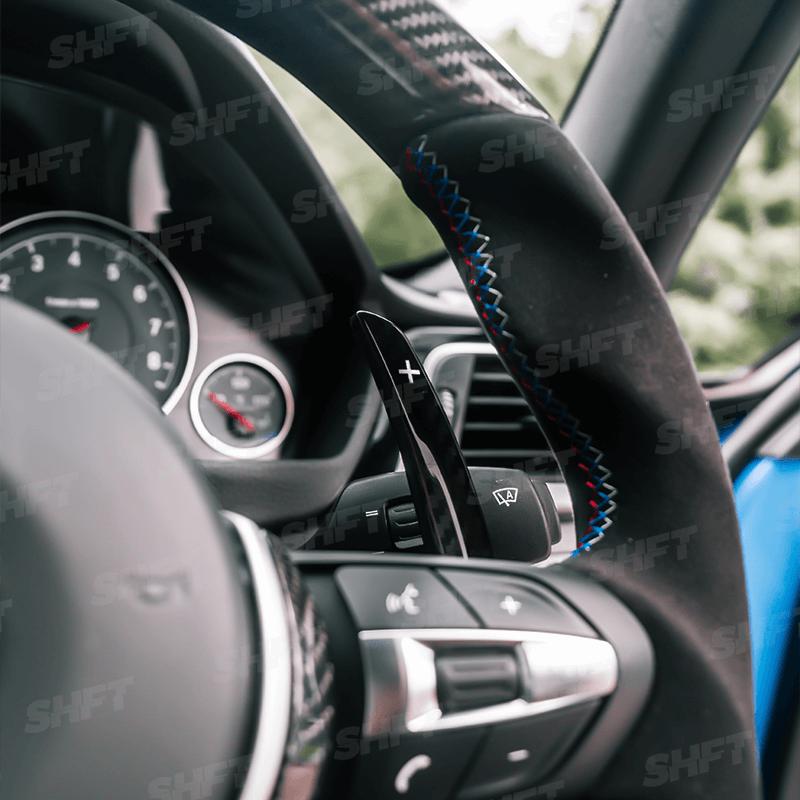 R44 BMW F SERIES AUTOMATIC PADDLE SHIFTERS IN GLOSS / MATTE CARBON FIBRE – image 7